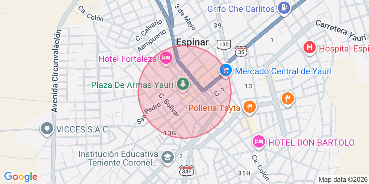 Zona aproximada de Karina
