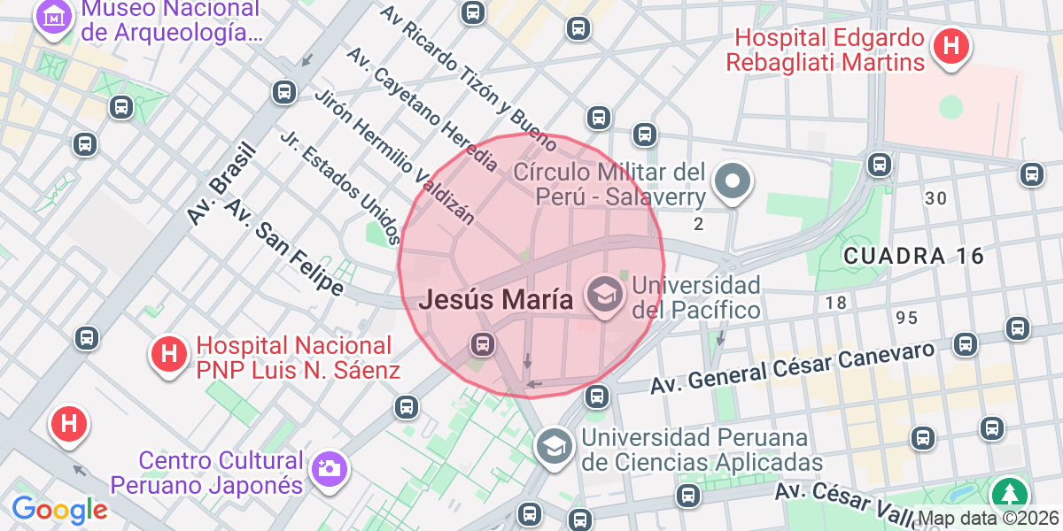 Zona aproximada de Mónica 