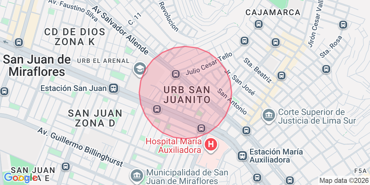 Zona aproximada de Margarita 
