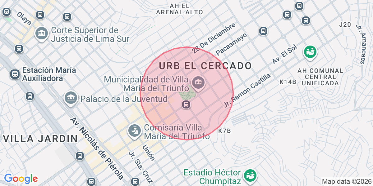 Zona aproximada de Raquel