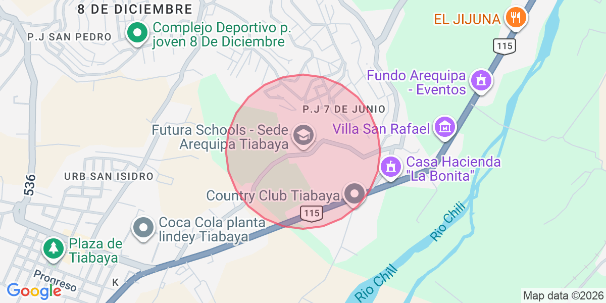 Zona aproximada de Alexandra 