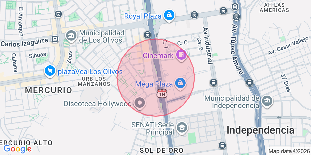 Zona aproximada de Lunita Lu