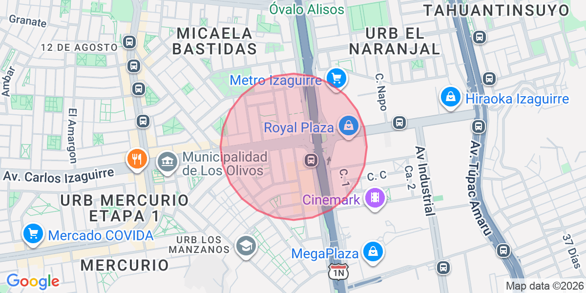 Zona aproximada de SOFIA