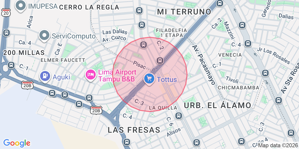 Zona aproximada de Yanela