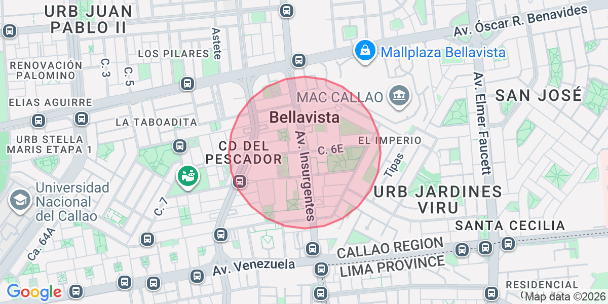 Zona aproximada de Samanta 